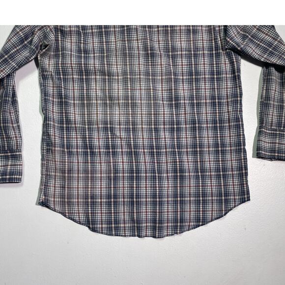 Vintage 80's WRANGLER Plaid Snap Button Shirt / Sz L/XL / Western Mens - Picture 6 of 8
